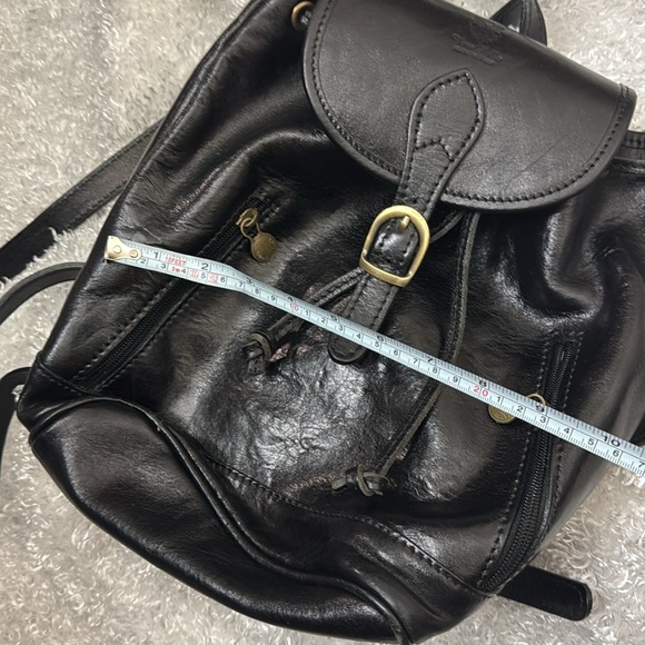 Vera Pelle black leather backpack purse - Picture 6 of 9